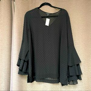 Lane Bryant SHEER black blouse size 18/20 NWT.  Dress up or casual with jeans